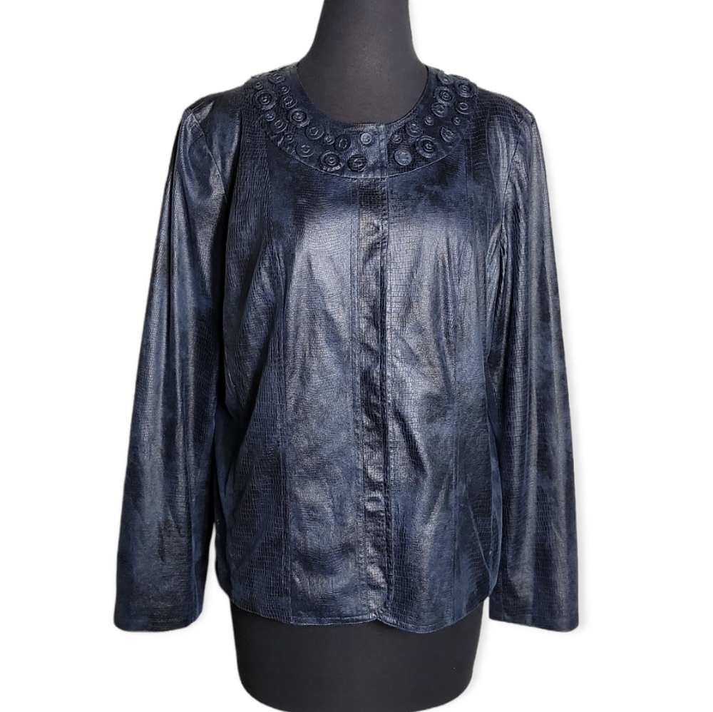Chico's faux snakeskin jacket size 2 (L 12)